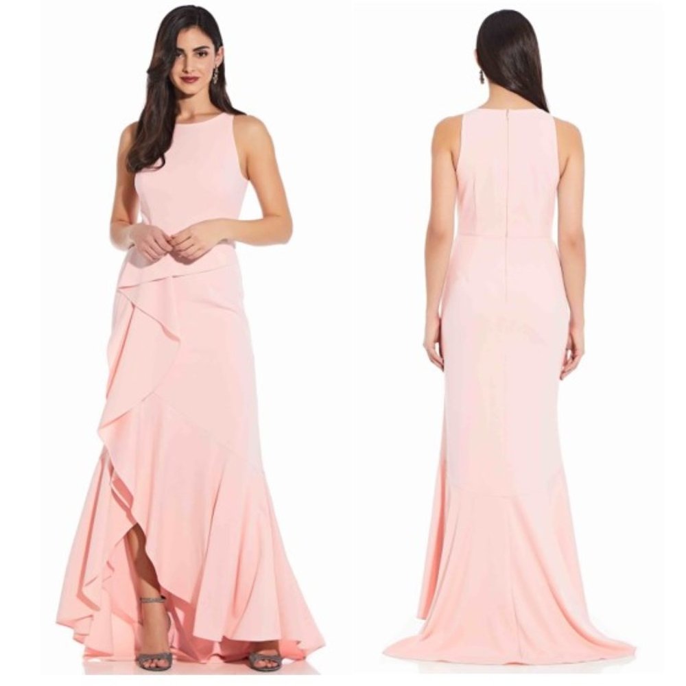 ADRIANNA PAPELL Sleeveless High Low Dress